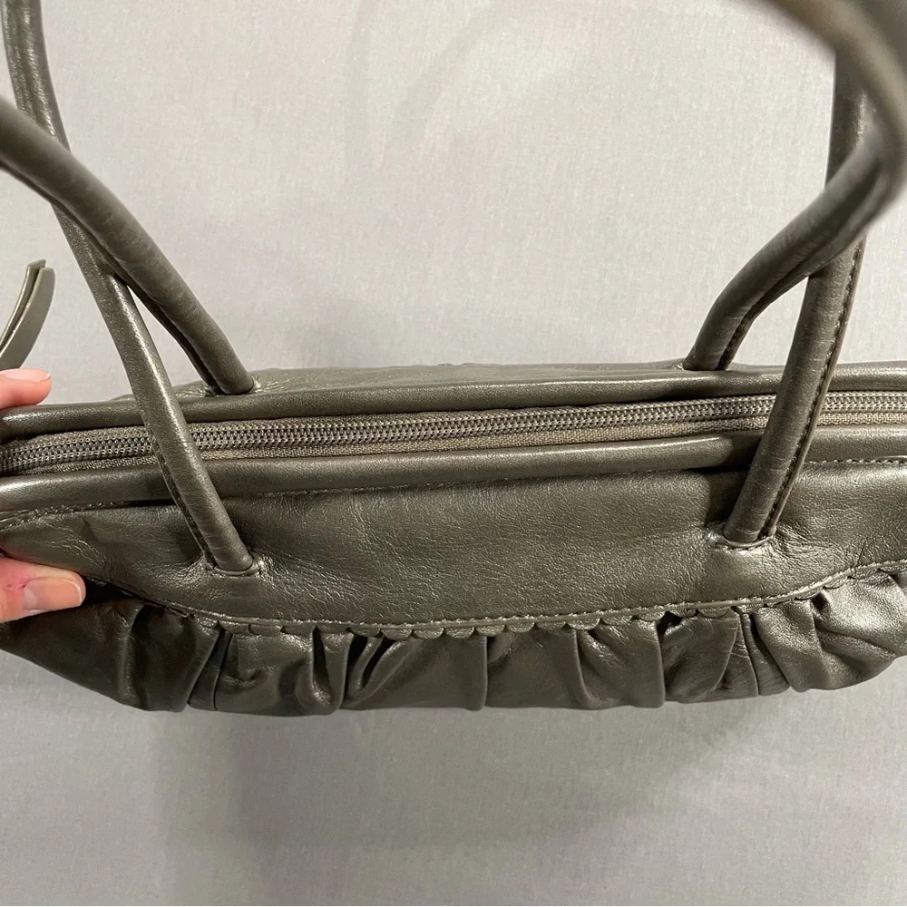 Marks & Spencer Limited Collection 100% Leather Y2K Style Bronze Metallic Bag